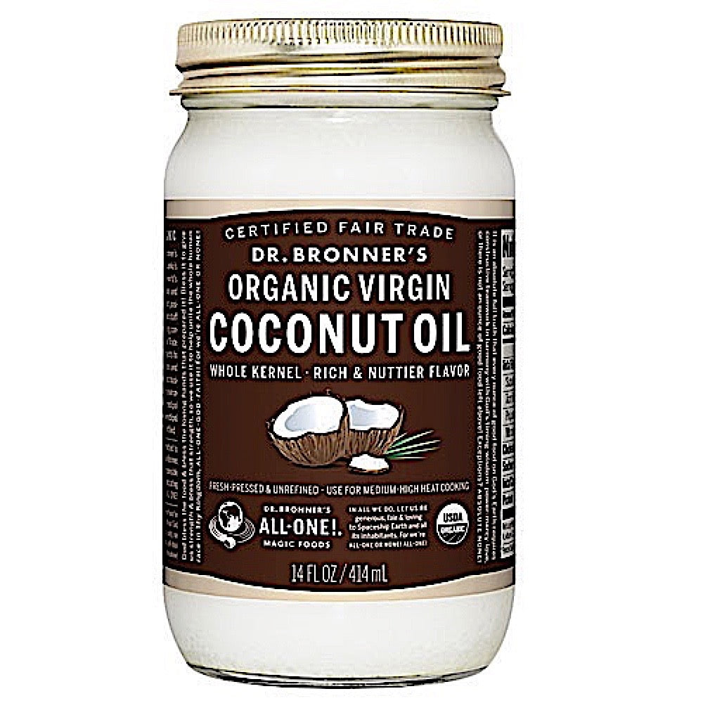 Dr Bronner’s, Virgin Coconut Oil Whole Kernel, 14 Oz | HiLife Vitamins