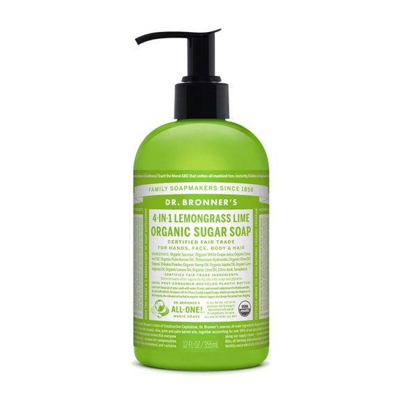 Dr Bronner’s, Organic Liquid Hand Soap Lemongrass & Lime, 12 Oz - 018787950050 | Hilife Vitamins