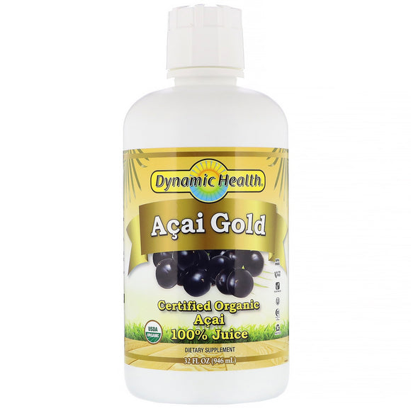 Dynamic Health, Acai Gold 100% Organic, 32 Oz - 790223100587 | Hilife Vitamins