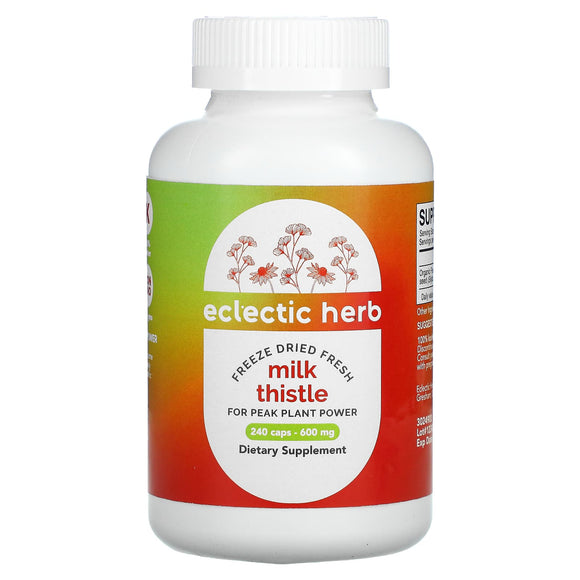 Eclectic Institute, Milk Thistle 600 mg, 240 Caps - 023363302499 | Hilife Vitamins