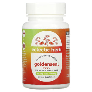 Eclectic Institute, Goldenseal Root 400mg, 50 Capsules - 023363305520 | Hilife Vitamins
