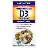 Enzymedica, Organic Vegan Vitamin D3+K2, 60 Capsules - 670480101292 | Hilife Vitamins
