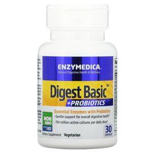 Enzymedica, Digest Basic + Probiotics, 30 Capsules - 670480130506 | Hilife Vitamins