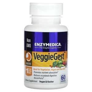 Enzymedica, VeggieGest, 60 Capsules - 670480201107 | Hilife Vitamins