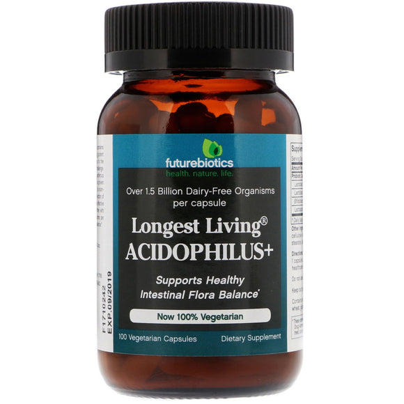 Futurebiotics, Longest Living Acidophilus Plus, 100 Capsules - 049479001163 | Hilife Vitamins