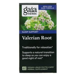Gaia Herbs, Valerian Root, 60 Vegan Liquid Phyto-Caps- 751063396325 | Hilife Vitamins