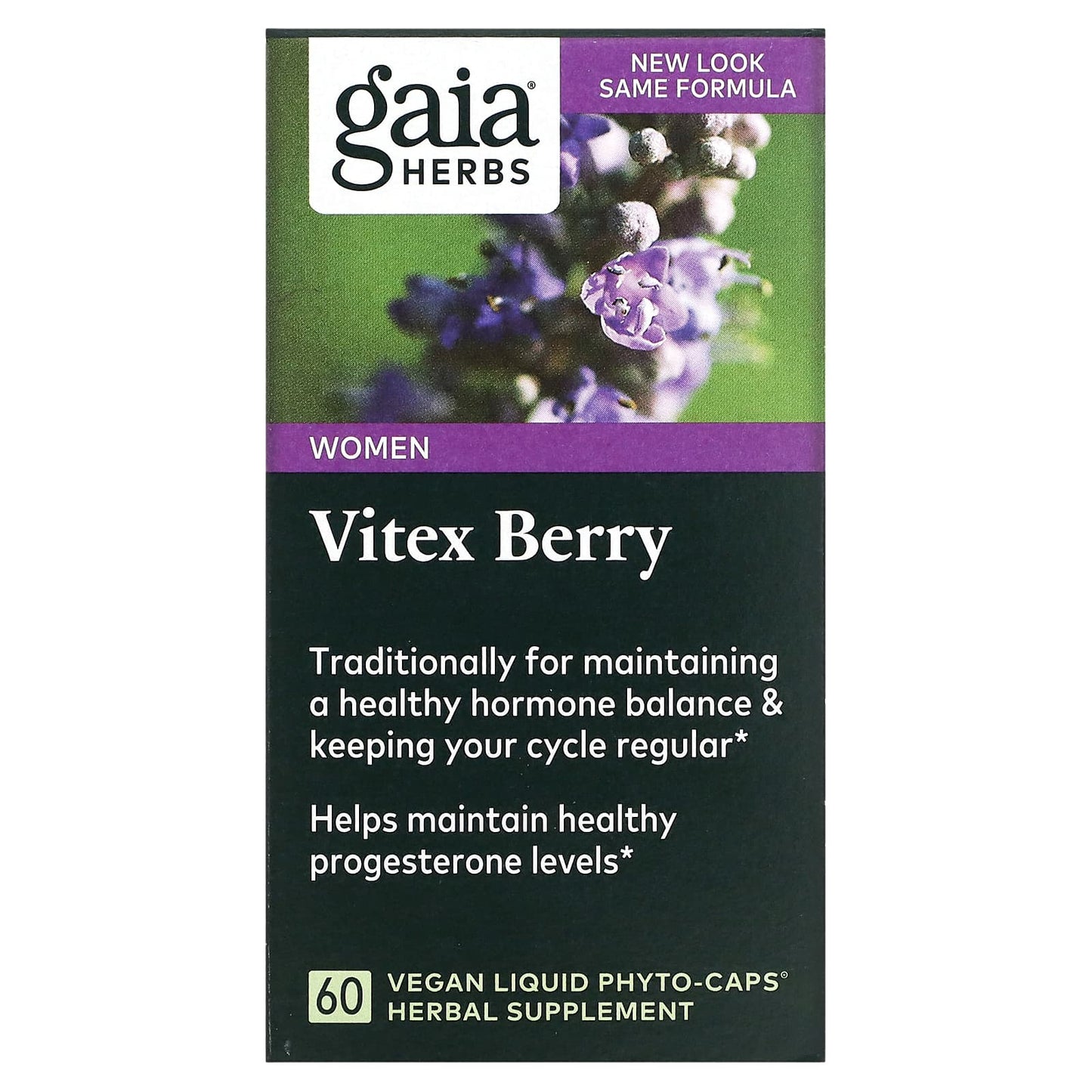 Gaia Herbs, Vitex Berry for Women, 60 Vegan Liquid Phyto-Caps UPC 751063144308 | HiLife Vitamins