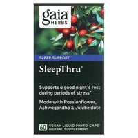 Gaia Herbs, SleepThru, 60 Vegan Liquid Phyto-Caps UPC 751063145763 | HiLife Vitamins