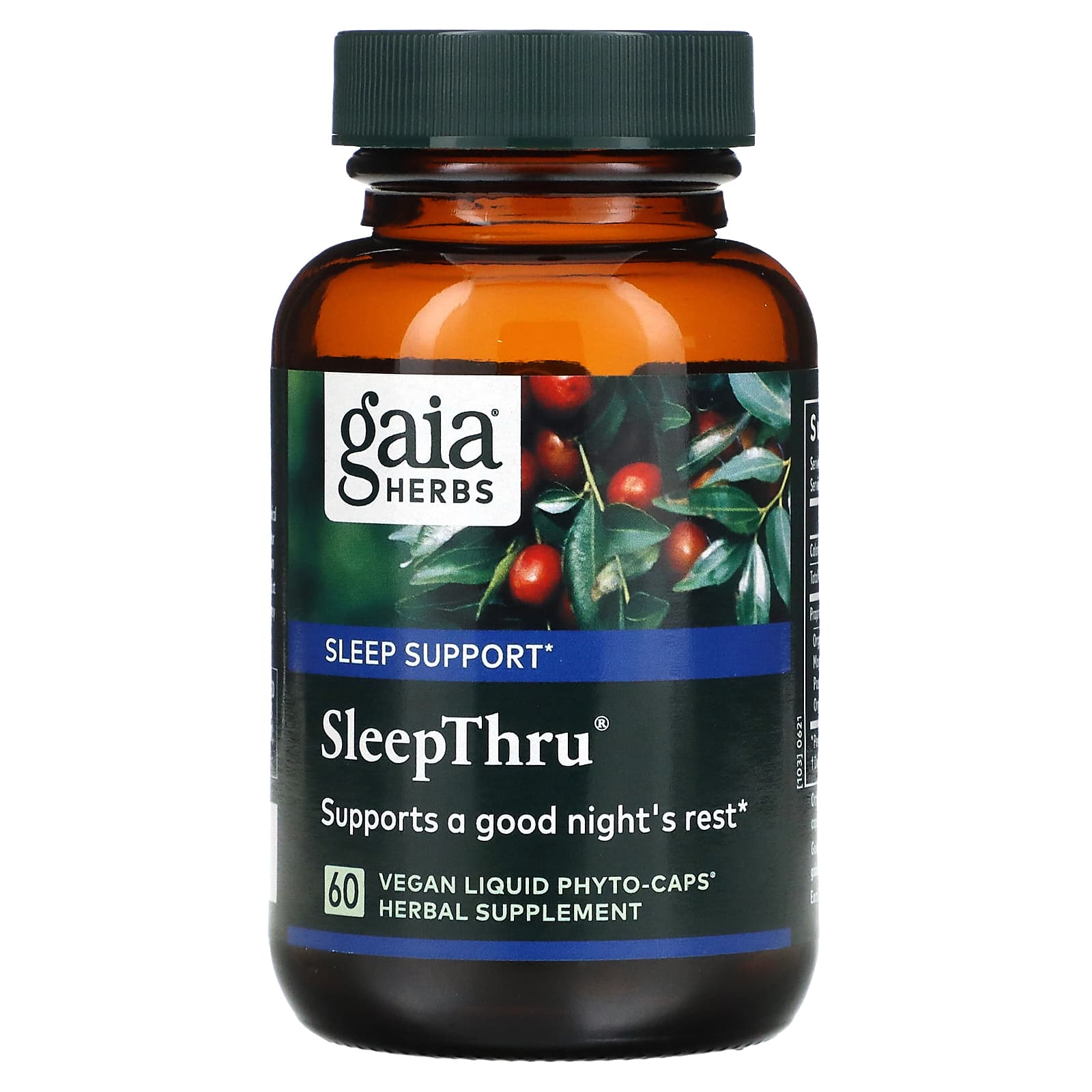 Gaia Herbs, SleepThru, 60 Vegan Liquid Phyto-Caps UPC 751063145763 | HiLife Vitamins