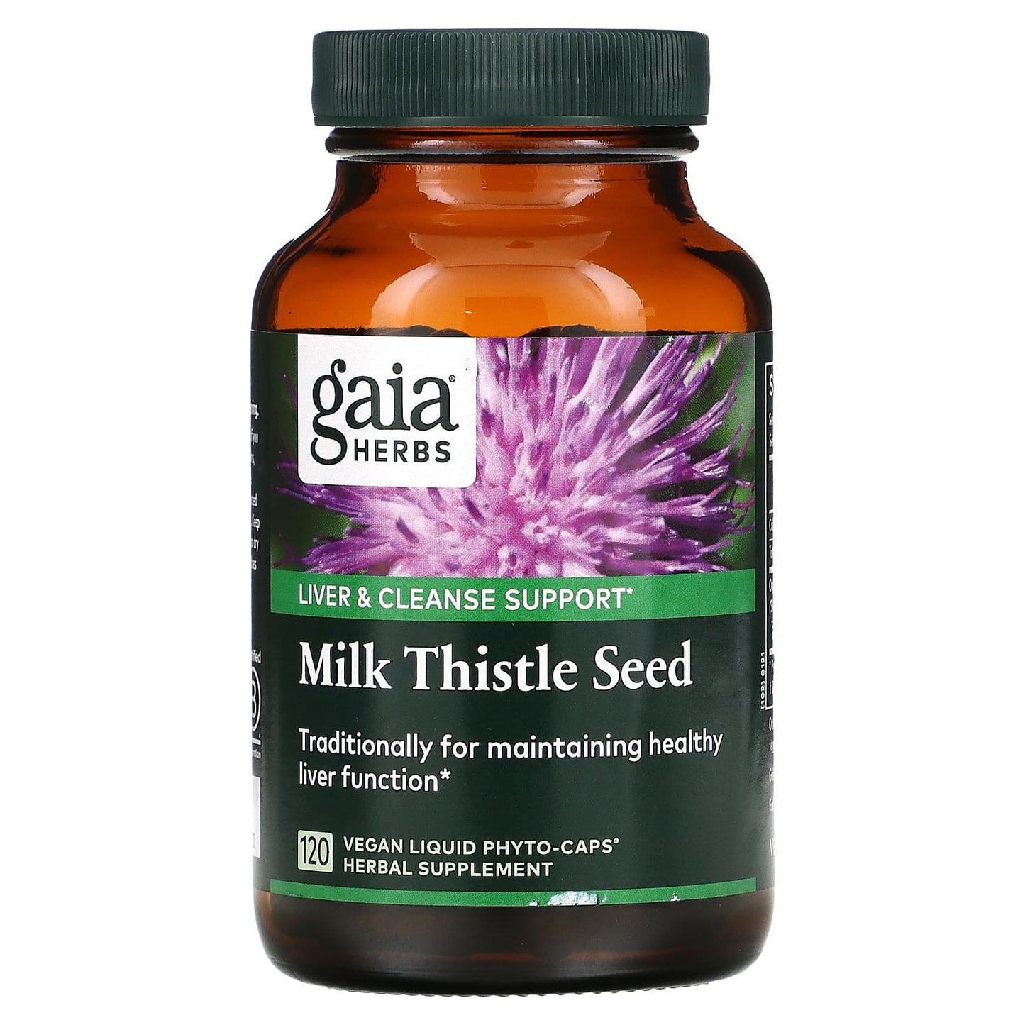 Gaia Herbs, Milk Thistle Seed, 120 Vegan Liquid Phyto-Caps UPC 751063145800 | HiLife Vitamins