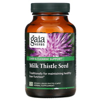Gaia Herbs, Milk Thistle Seed, 120 Vegan Liquid Phyto-Caps UPC 751063145800 | HiLife Vitamins