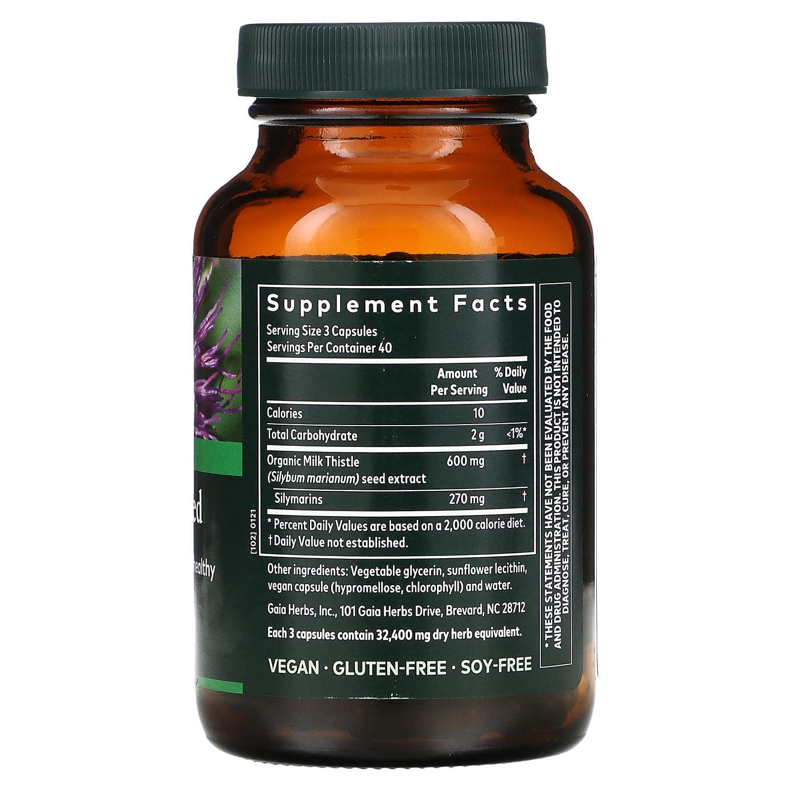 Gaia Herbs, Milk Thistle Seed, 120 Vegan Liquid Phyto-Caps UPC 751063145800 | HiLife Vitamins