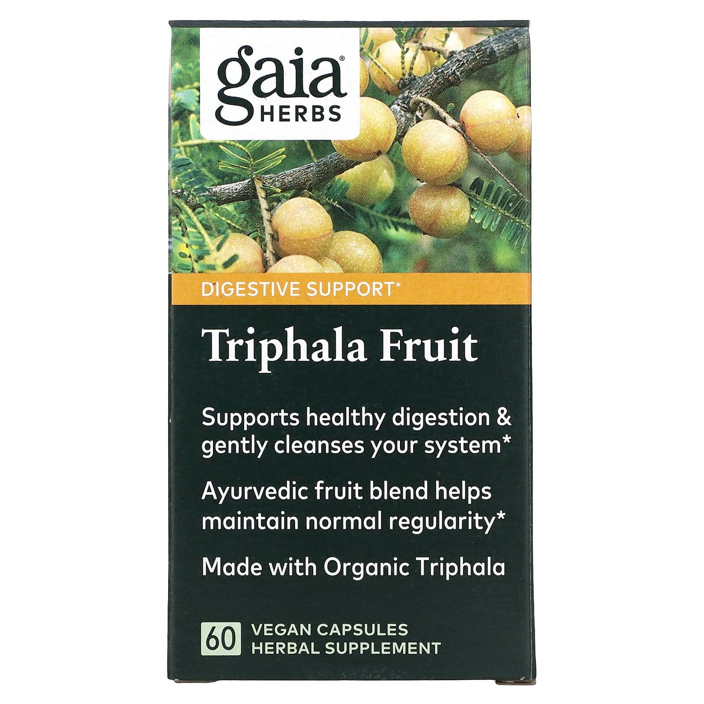 Gaia Herbs, Triphala Fruit, 60 Vegan Liquid Phyto-Caps UPC 751063145923 | HiLife Vitamins