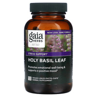 Gaia Herbs, Holy Basil Leaf, 120 Vegan Liquid Phyto-Caps UPC 751063146036 | HiLife Vitamins