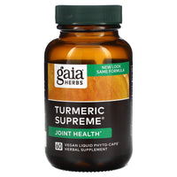 Gaia Herbs, Turmeric Supreme, Joint Health, 60 Vegan Liquid Phyto-Caps UPC 751063146456 | HiLife Vitamins