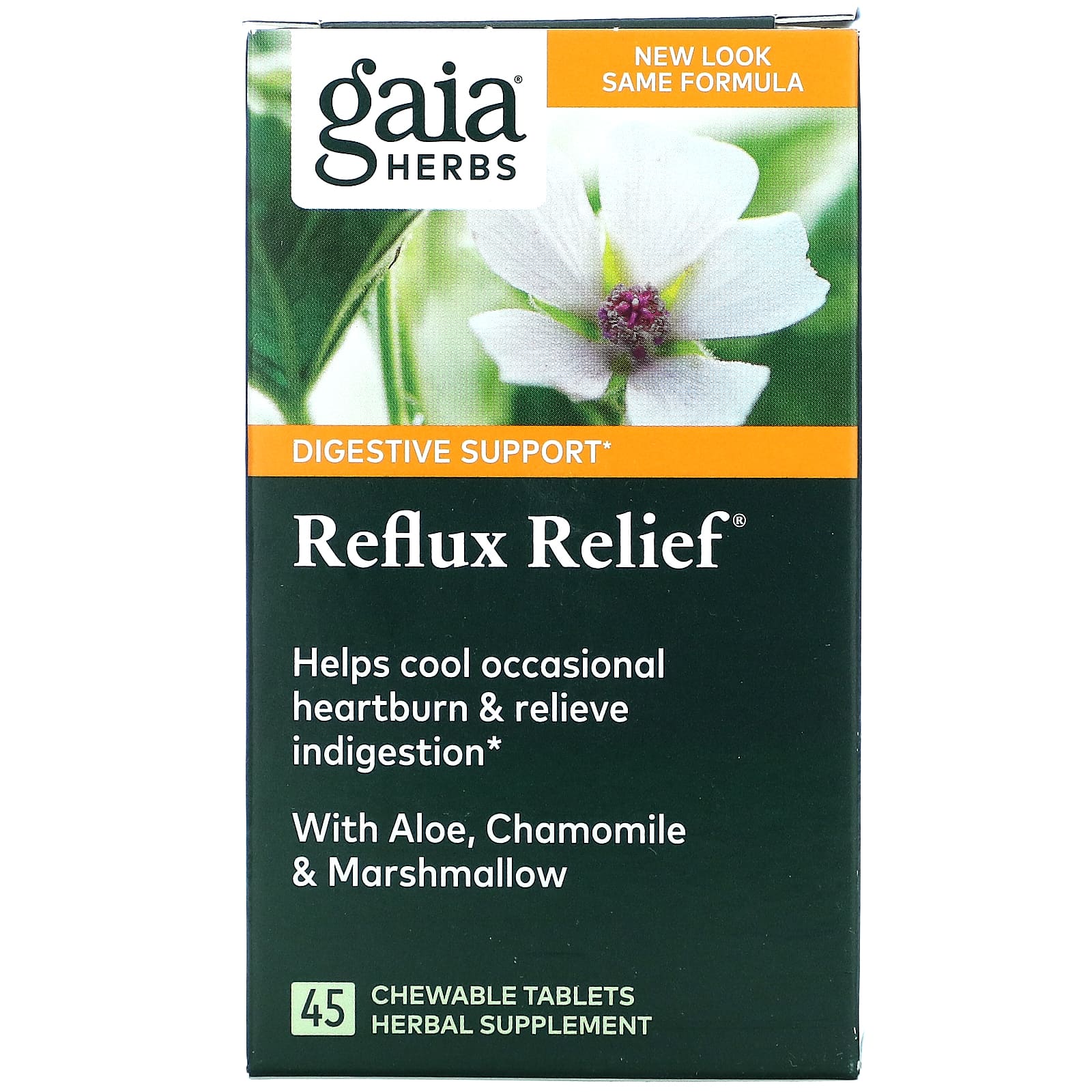 Gaia Herbs, Reflux Relief, 45 Chewable Tablets UPC 751063146838 | HiLife Vitamins