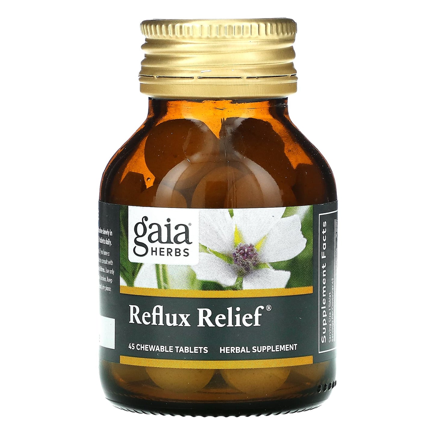 Gaia Herbs, Reflux Relief, 45 Chewable Tablets UPC 751063146838 | HiLife Vitamins