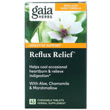 Gaia Herbs, Reflux Relief, 45 Chewable Tablets - 751063146838 | Hilife Vitamins