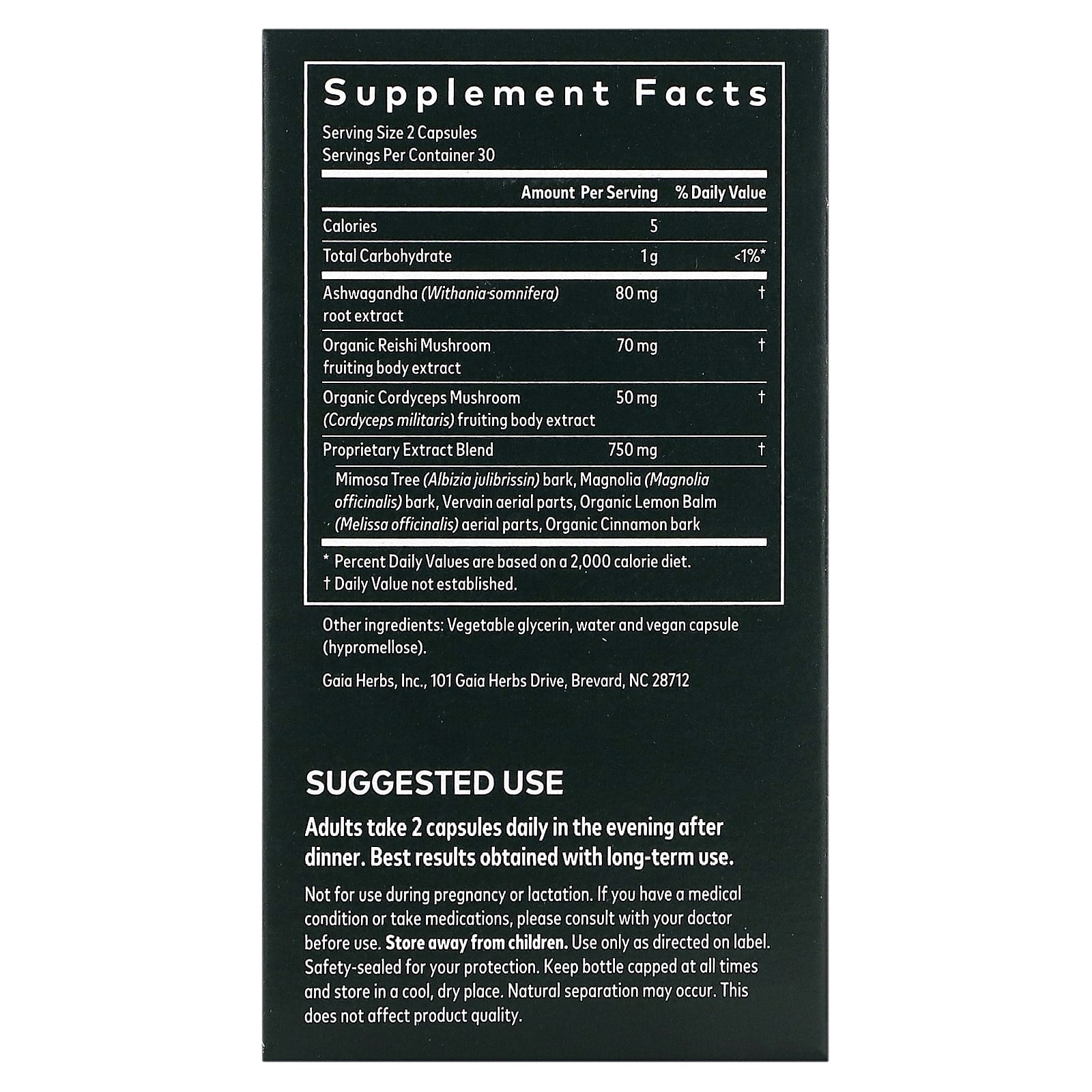 Gaia Herbs, Adrenal Health, Nightly Restore, 60 Vegan Liquid Phyto-Caps UPC 751063149389 | HiLife Vitamins
