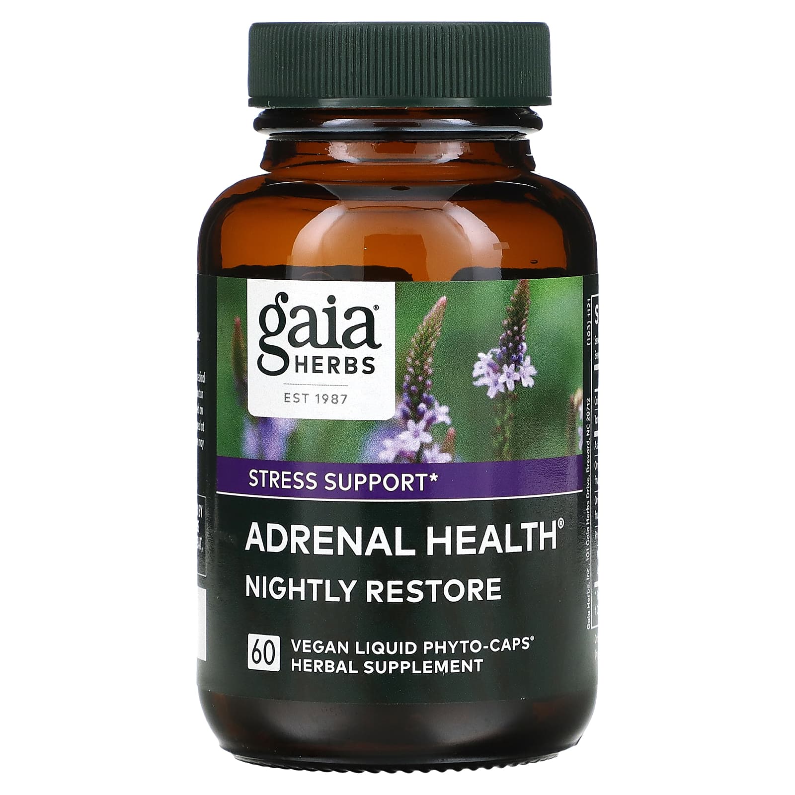 Gaia Herbs, Adrenal Health, Nightly Restore, 60 Vegan Liquid Phyto-Caps UPC 751063149389 | HiLife Vitamins