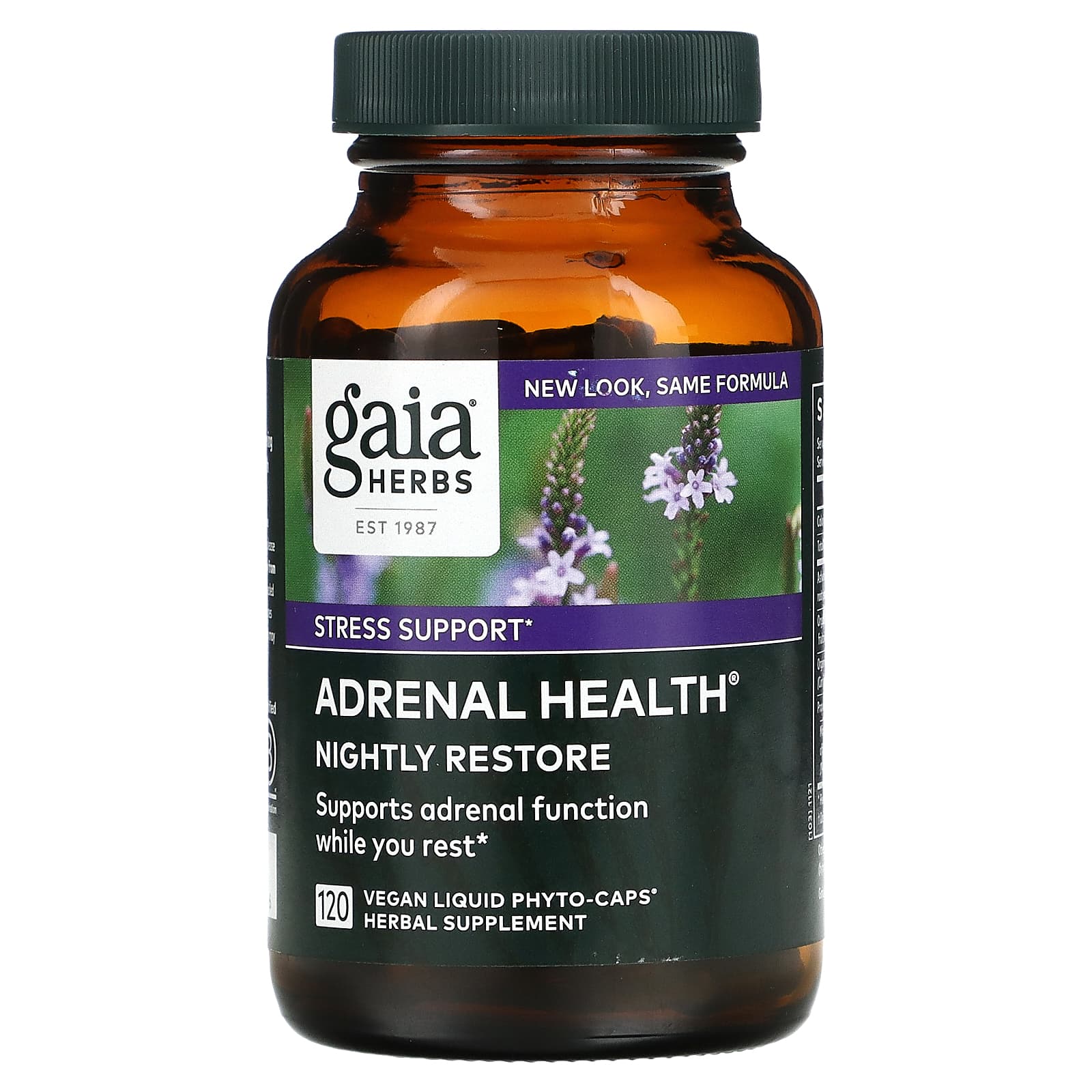 Gaia Herbs, Adrenal Health, Nightly Restore, 120 Vegan Liquid Phyto-Caps - 751063149396 | Hilife Vitamins