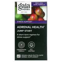 Gaia Herbs, Adrenal Health, Jump Start, 60 Vegan Liquid Phyto-Caps UPC 751063149402 | HiLife Vitamins