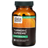 Gaia Herbs, Turmeric Supreme, 120 Vegan Liquid Phyto-Caps UPC 751063150279 | HiLife Vitamins
