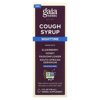 Gaia Herbs, Cough Syrup, Nighttime, 4 Oz Syrup UPC 751063152174 | HiLife Vitamins