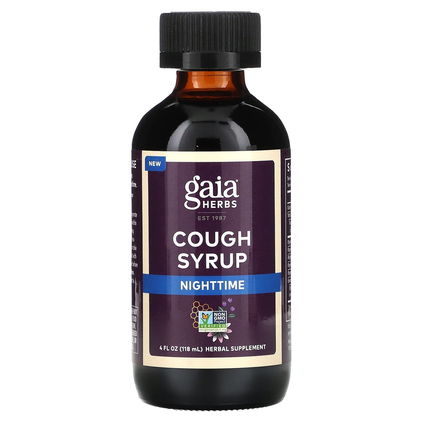 Gaia Herbs, Cough Syrup, Nighttime, 4 Oz Syrup UPC 751063152174 | HiLife Vitamins
