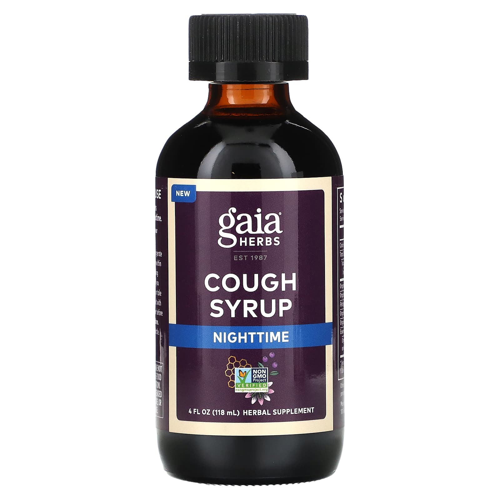 Gaia Herbs, Cough Syrup, Nighttime, 4 Oz Syrup UPC 751063152174 | HiLife Vitamins