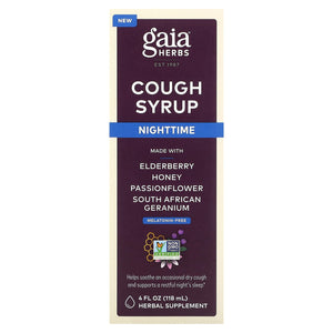 Gaia Herbs, Cough Syrup, Nighttime, 4 Oz Syrup - 751063152174 | Hilife Vitamins
