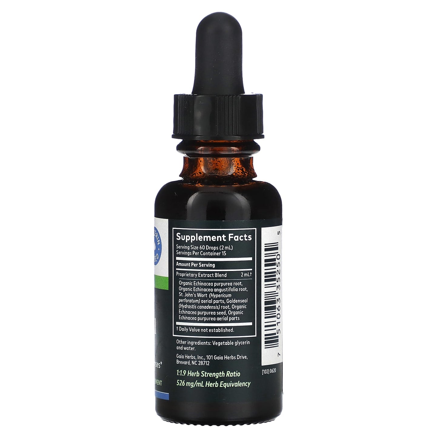 Gaia Herbs, Gaia Herbs, Echinacea Goldenseal Supreme, 1 fl oz Liquid UPC 751063352505 | HiLife Vitamins