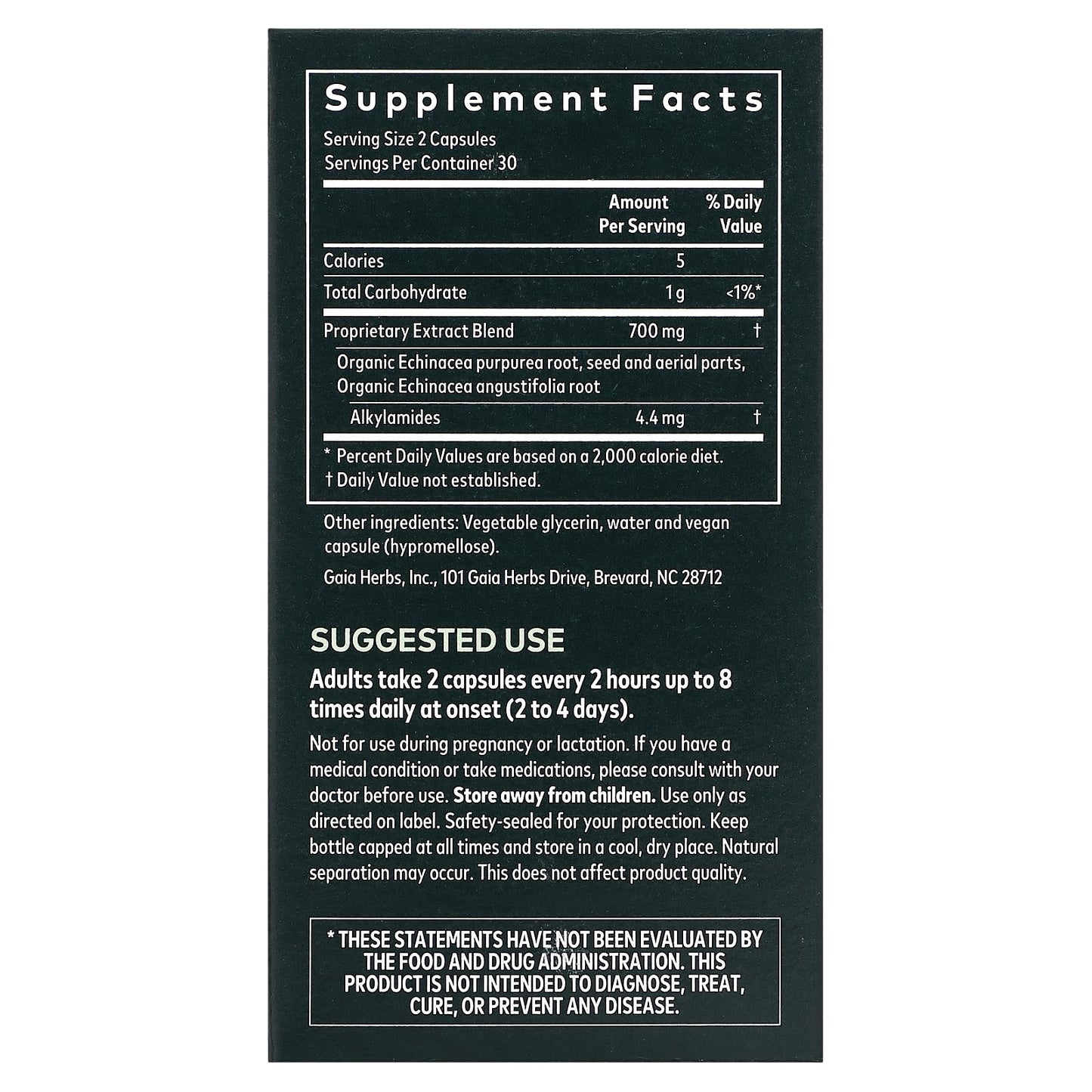 Gaia Herbs, Echinacea Supreme, 60 Vegan Liquid Phyto-Caps UPC 751063398404 | HiLife Vitamins