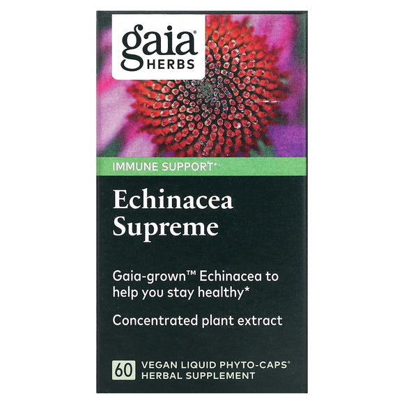 Gaia Herbs, Echinacea Supreme, 60 Vegan Liquid Phyto-Caps - 751063398404 | Hilife Vitamins