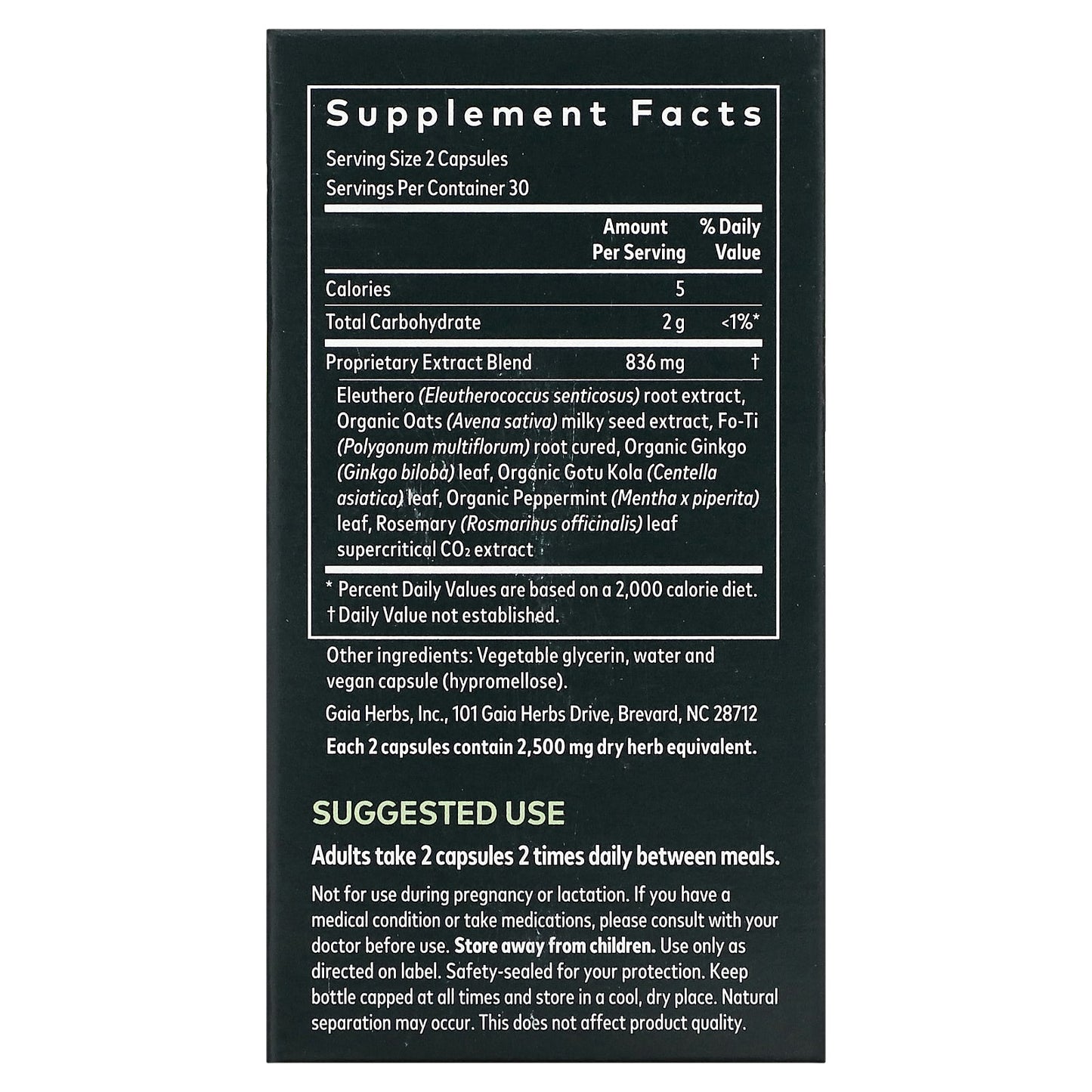 Gaia Herbs, Mental Alertness, 60 Vegan Liquid Phyto-Caps UPC 751063398602 | HiLife Vitamins