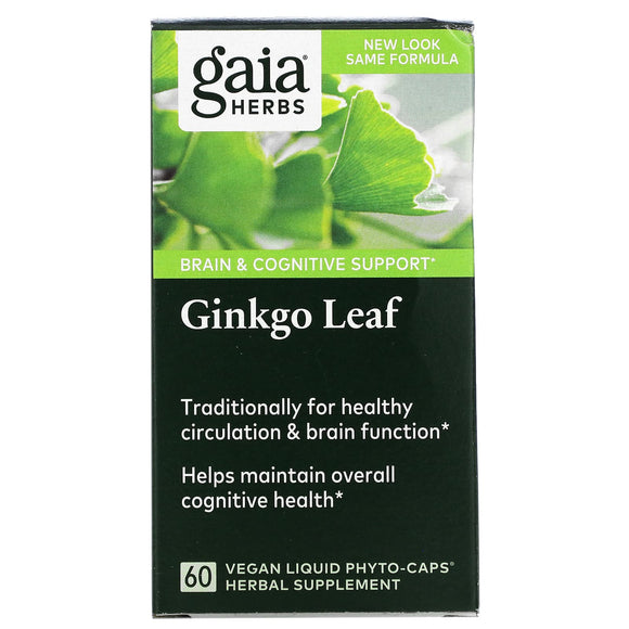 Gaia Herbs, Ginkgo Leaf, 60 Capsules - 751063398701 | Hilife Vitamins