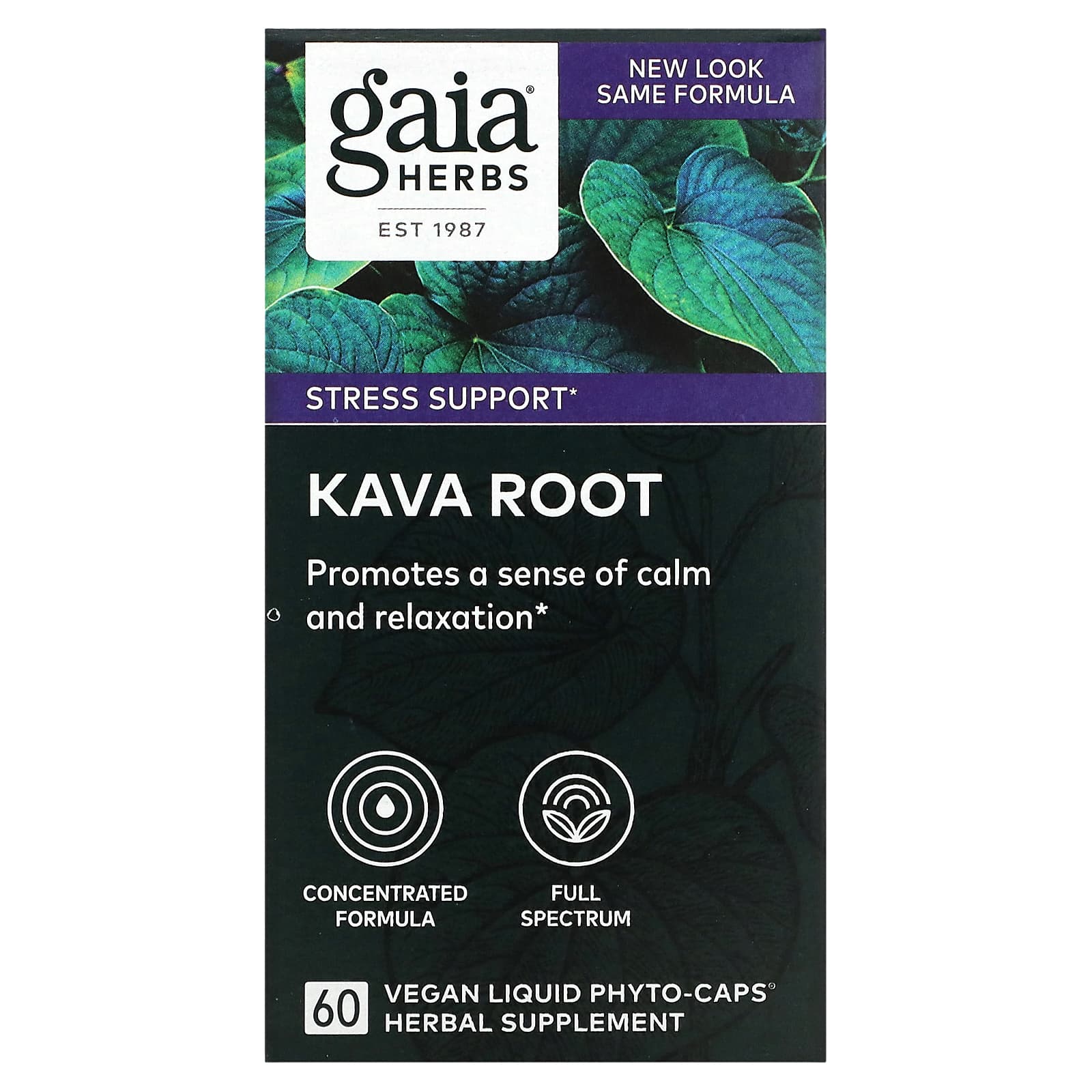 Gaia Herbs, Kava Kava, 60 Vegan Liquid Phyto-Caps UPC 751063398909 | HiLife Vitamins