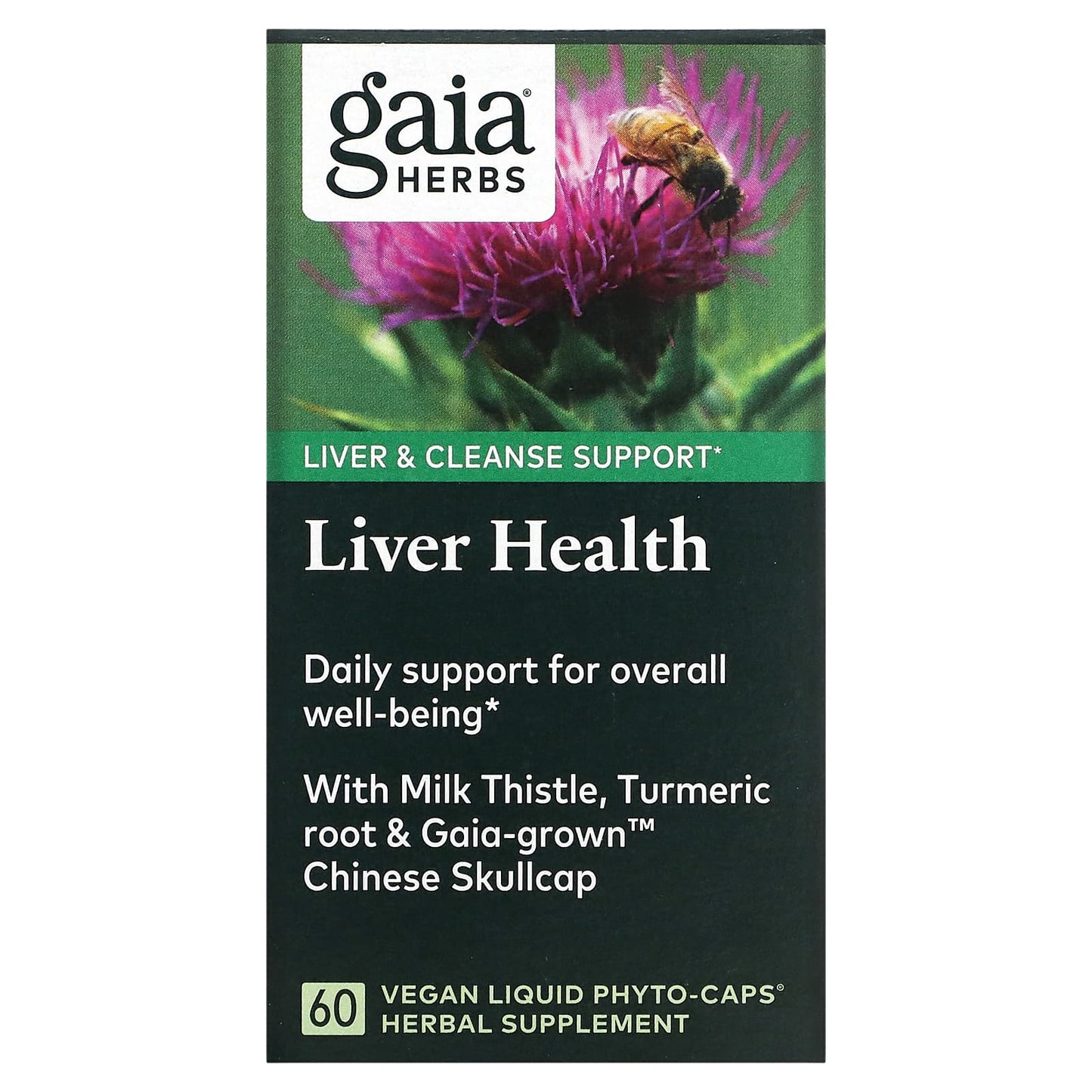 Gaia Herbs, Liver Health, 60 Vegan Liquid Phyto-Caps UPC 751063399005 | HiLife Vitamins