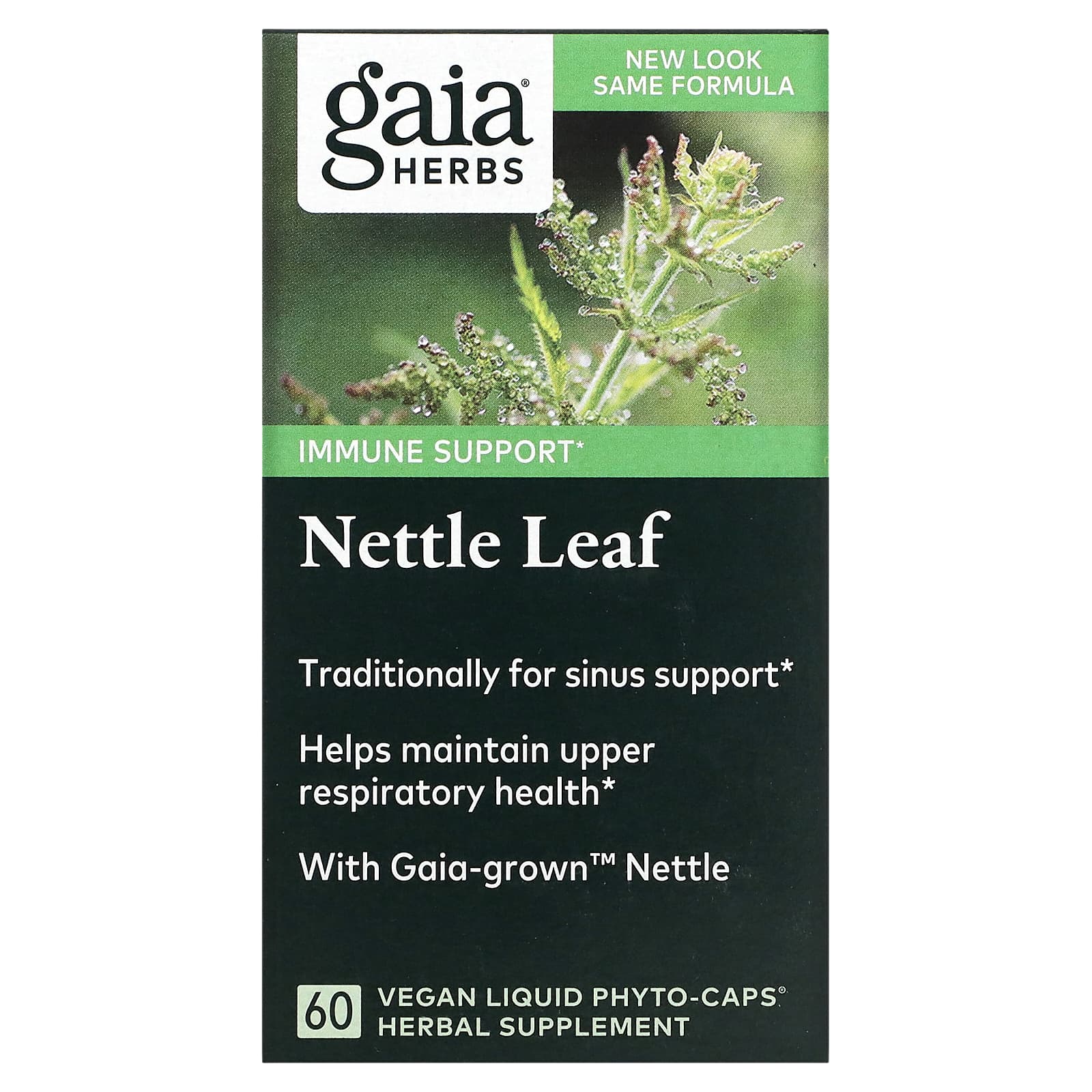 Gaia Herbs, Nettle Leaf, 60 Vegan Liquid Phyto-Caps UPC 751063399302 | HiLife Vitamins