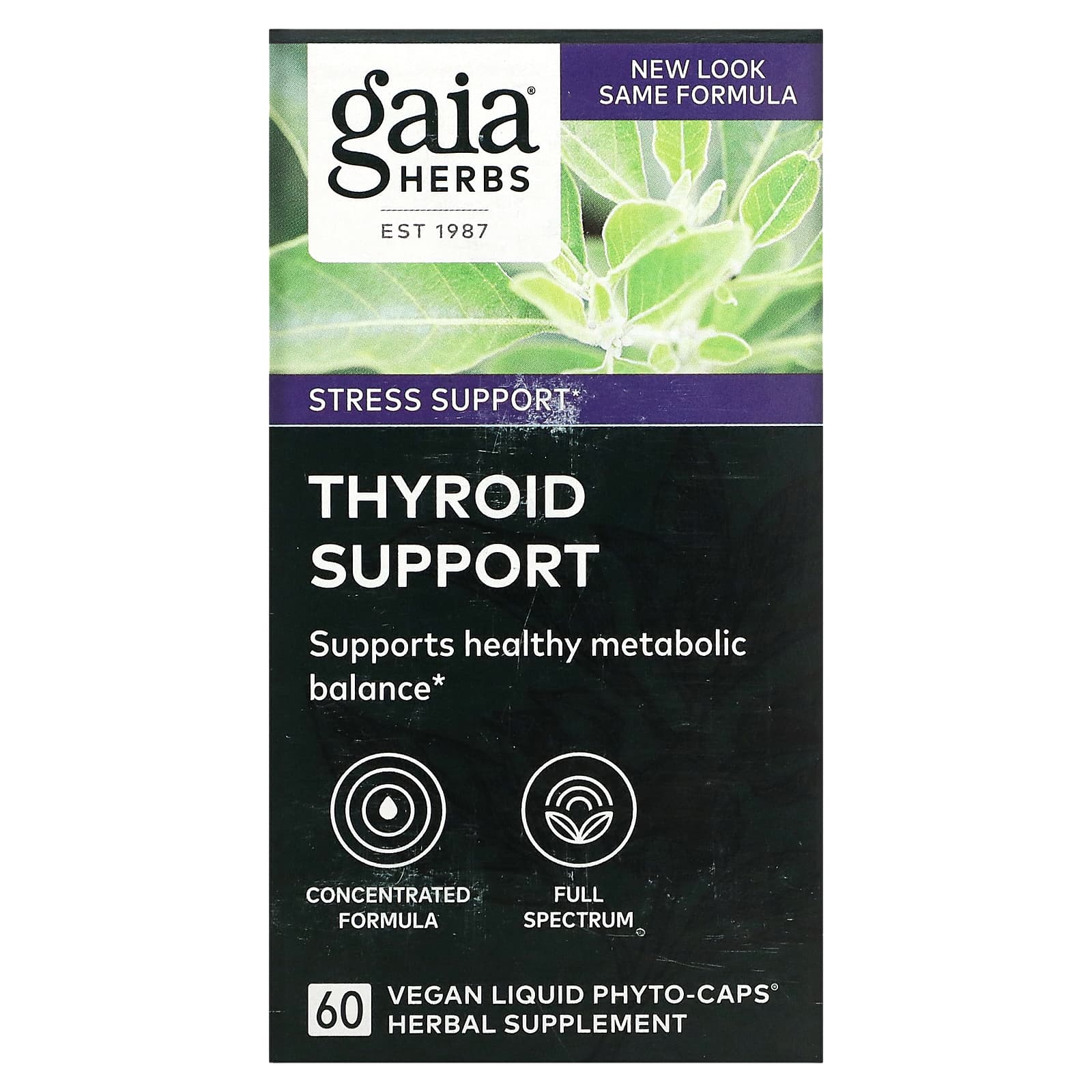 Gaia Herbs, Thyroid Support, 60 Capsules UPC 751063399906 | HiLife Vitamins