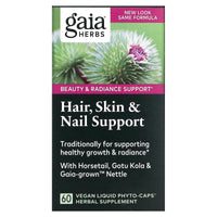 Gaia Herbs, Hair, Skin & Nail Support, 60 Vegan Liquid Phyto-Caps UPC 751063400800 | HiLife Vitamins