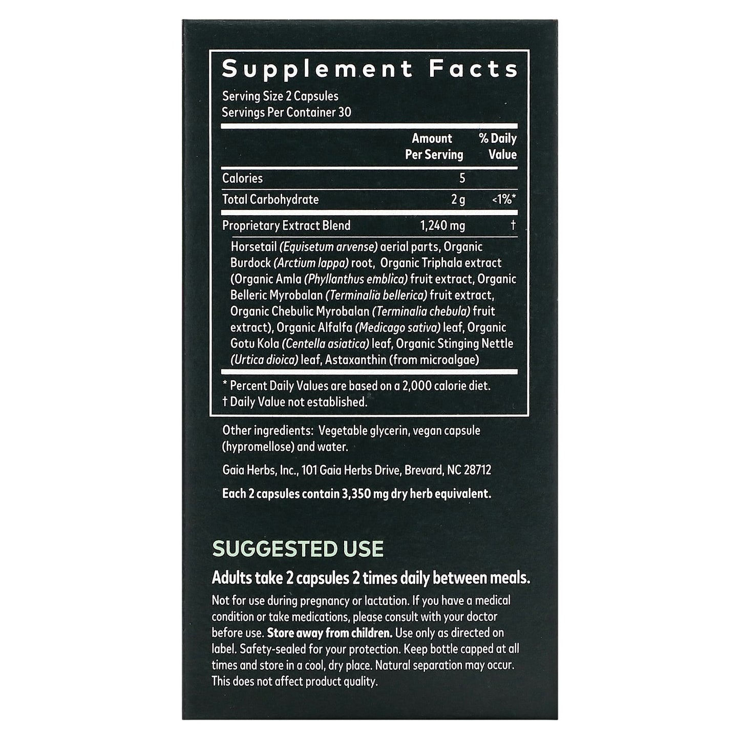 Gaia Herbs, Hair, Skin & Nail Support, 60 Vegan Liquid Phyto-Caps UPC 751063400800 | HiLife Vitamins