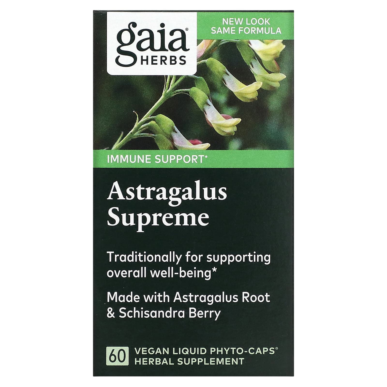 Gaia Herbs, Astragalus Supreme, 60 Vegan Liquid Phyto-Caps UPC 751063401500 | HiLife Vitamins
