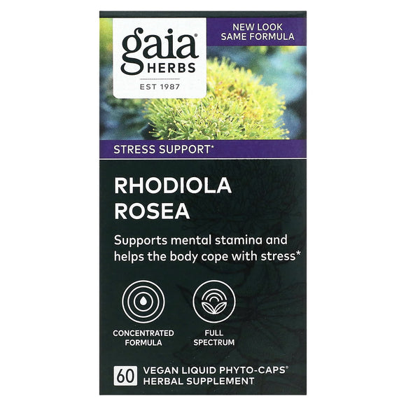 Gaia Herbs, Rhodiola Rosea, 60 Capsules - 751063401708 | Hilife Vitamins