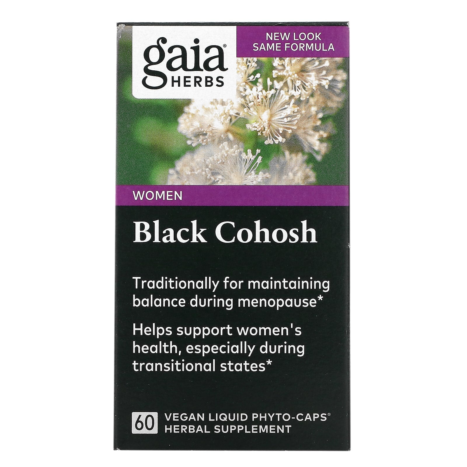 Gaia Herbs, Black Cohosh, 60 Vegan Liquid Phyto-Caps UPC 751063401906 | HiLife Vitamins