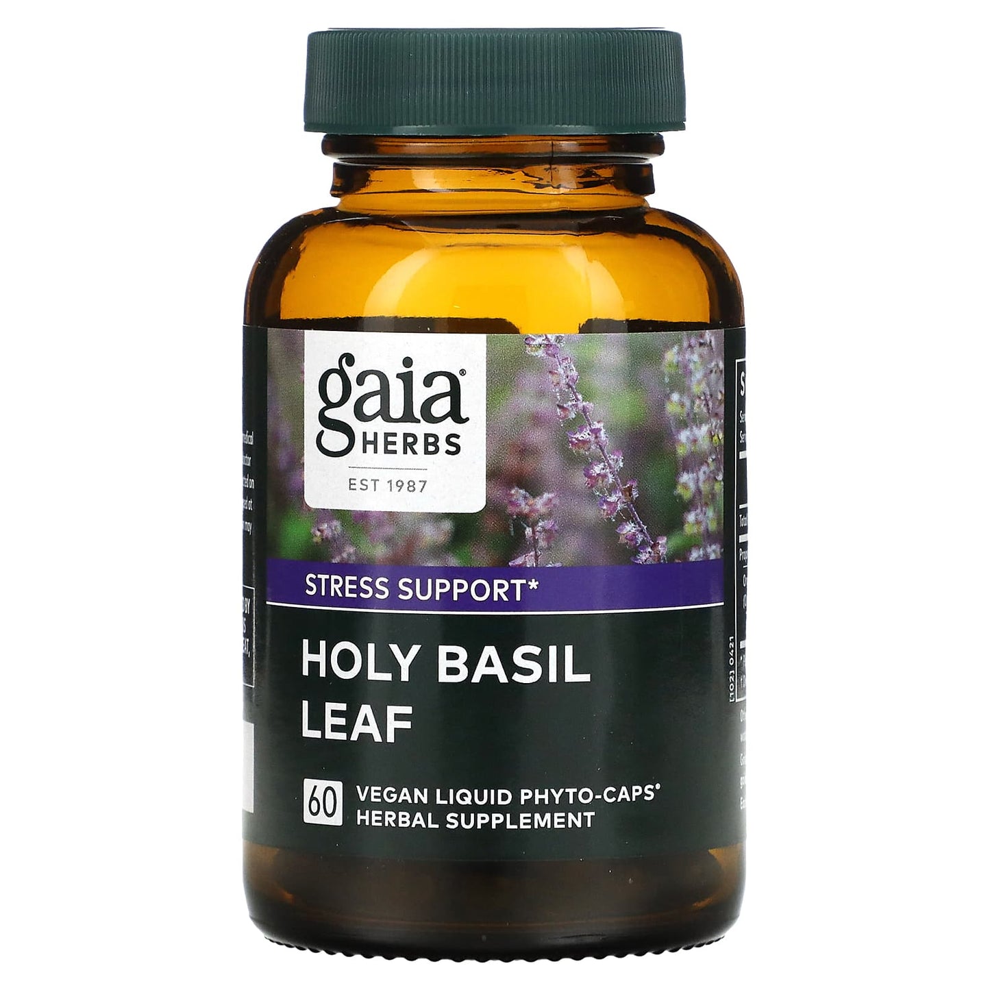 Gaia Herbs, Holy Basil Leaf, 60 Vegan Liquid Phyto-Caps UPC 751063402309 | HiLife Vitamins