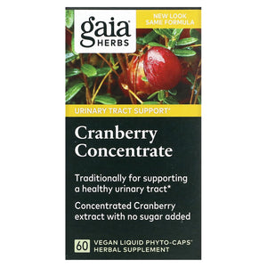 Gaia Herbs, Cranberry Concentrate, 60 Capsules - 751063403306 | Hilife Vitamins