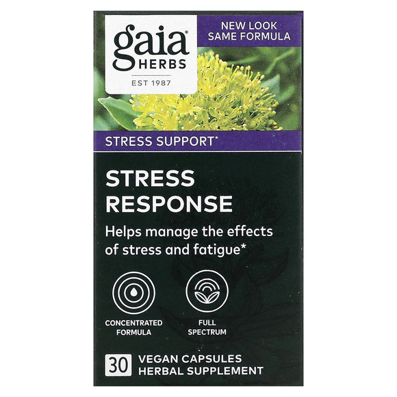Gaia Herbs, Stress Response, 30 Vegan Liquid Phyto-Caps - 751063403405 | Hilife Vitamins