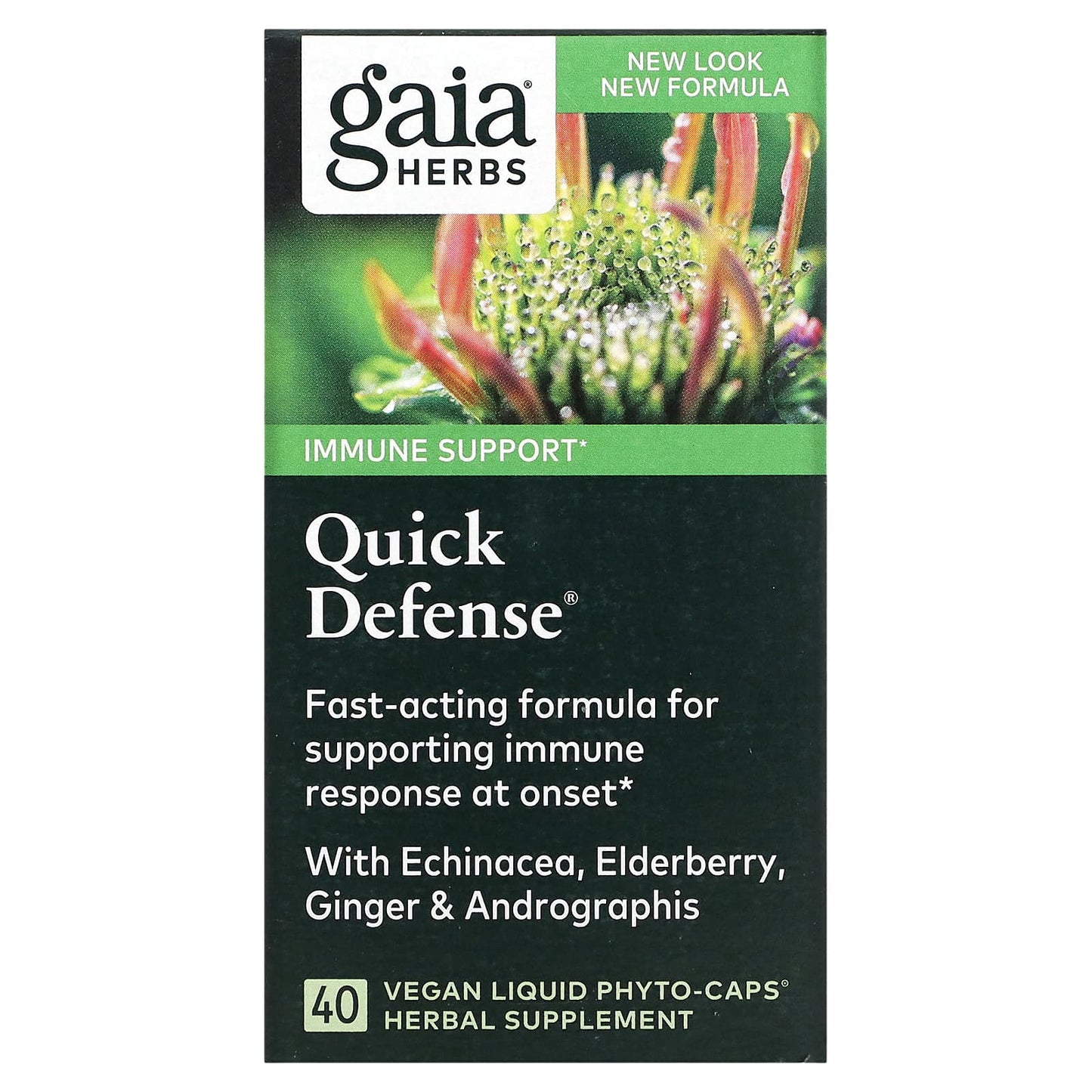 Gaia Herbs, Quick Defense, 40 Vegan Liquid Phyto-Caps UPC 751063403603 | HiLife Vitamins