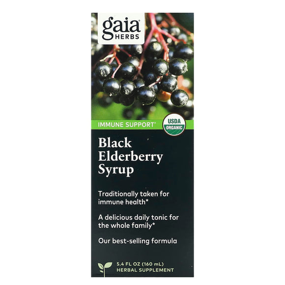 Gaia Herbs, Black Elderberry Syrup, 5.4 Oz Liquid - 751063800037 | Hilife Vitamins